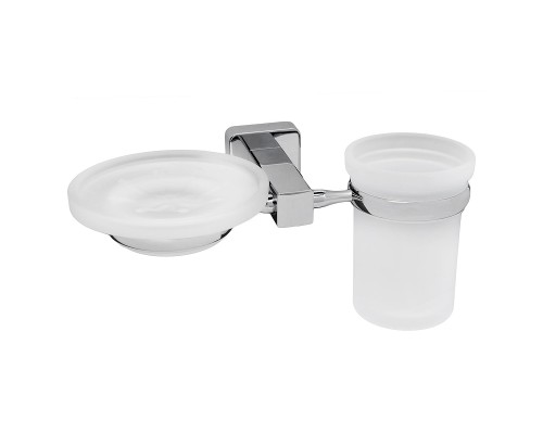 Стакан для зубных щеток с мыльницей WasserKRAFT Lippe K-6526 цвет Хром