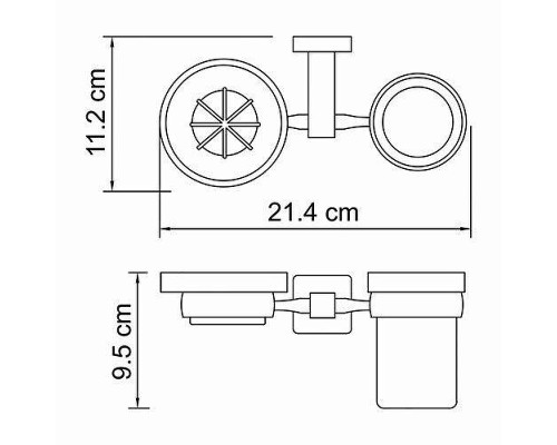 Стакан для зубных щеток с мыльницей WasserKRAFT Lippe K-6526 цвет Хром