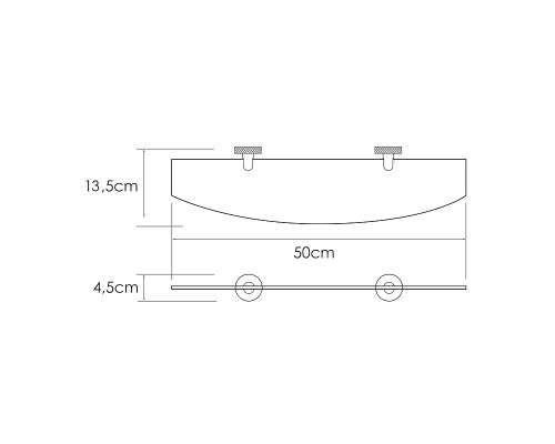 Стеклянная полка WasserKRAFT Mosel K-46624 цвет Хром