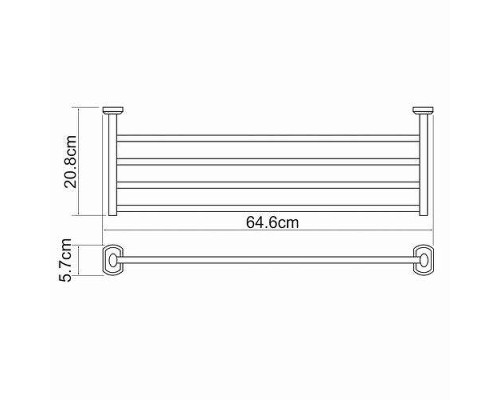 Полка для полотенец WasserKRAFT Oder K-3011 цвет Хром
