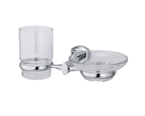 Стакан для зубных щеток с мыльницей WasserKRAFT Oder K-3026 цвет Хром