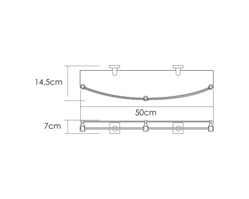 Стеклянная полка WasserKRAFT Rhin K-8744 цвет Хром