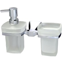 Дозатор для жидкого мыла WasserKRAFT Wern K-2589 со стаканом для зубных щеток цвет Хром