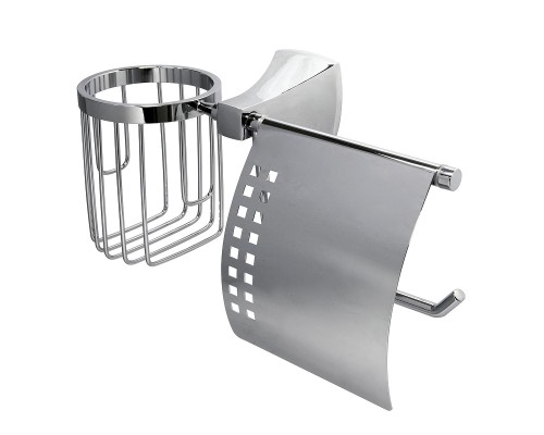 Держатель туалетной бумаги и освежителя воздуха WasserKRAFT Wern K-2559 с крышкой цвет Хром