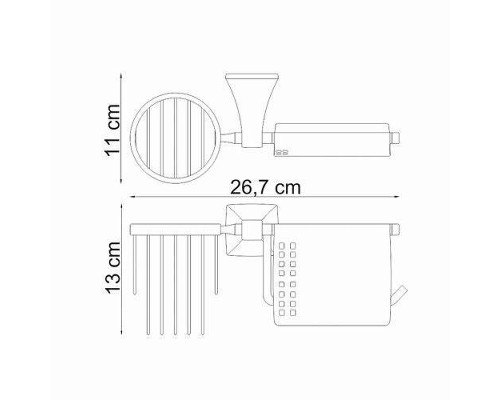 Держатель туалетной бумаги и освежителя воздуха WasserKRAFT Wern K-2559 с крышкой цвет Хром
