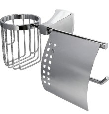 Держатель туалетной бумаги и освежителя воздуха WasserKRAFT Wern K-2559 с крышкой цвет Хром