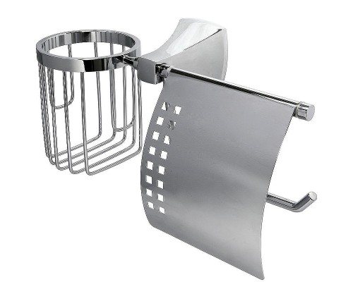 Держатель туалетной бумаги и освежителя воздуха WasserKRAFT Wern K-2559 с крышкой цвет Хром