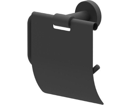 Держатель туалетной бумаги Whitecross Ergo black ER2262BL с крышкой Черный матовый