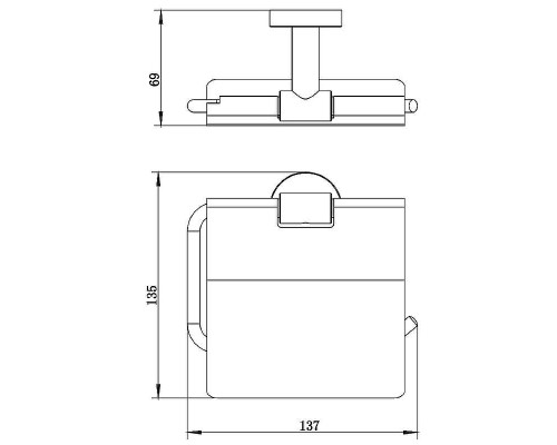 Держатель туалетной бумаги Whitecross Ergo black ER2262BL с крышкой Черный матовый