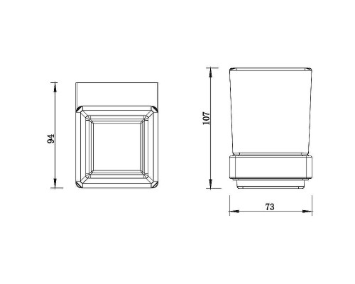 Стакан для зубных щеток Whitecross Cubo black CU2430BL Черный матовый