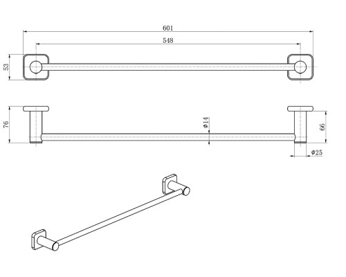 Полотенцедержатель Wonzon & Woghand WW-V1101-GM цвет Темный графит