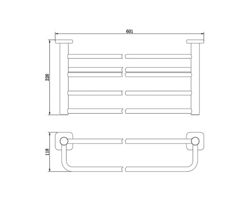 Полка для полотенец Wonzon & Woghand WW-V1901-GM цвет Темный графит