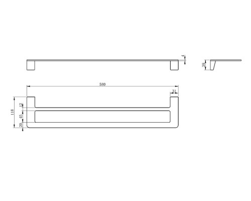 Полотенцедержатель Wonzon & Woghand WW-V2102-CR двойной цвет Хром