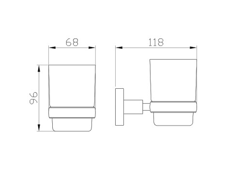 Стакан для зубных щеток Wonzon & Woghand Easy WW-8121 цвет Хром