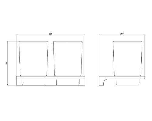 Стакан для зубных щеток Wonzon & Woghand Eclipse WW-9128-BL двойной цвет Черный
