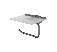 Держатель туалетной бумаги Wonzon & Woghand Graffity WW-9326 с полкой цвет Темный графит