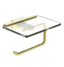 Держатель туалетной бумаги Wonzon & Woghand Graffity WW-9326-BG с полкой цвет Брашированное золото