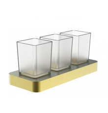 Стакан для зубных щеток Wonzon & Woghand Lotte WW-8338-BG тройной цвет Брашированное золото