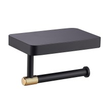 Держатель туалетной бумаги Wonzon & Woghand Majestic WW-9226 с полкой цвет Черный Золото