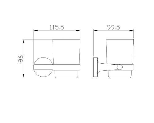 Стакан для зубных щеток Wonzon & Woghand Simple WW-6521 цвет Хром