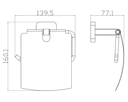Держатель туалетной бумаги Wonzon & Woghand Still WW-6626 с крышкой цвет Хром