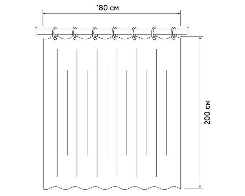 Шторка для ванны Iddis Base 180х200 BS02P18i11 Бежевая