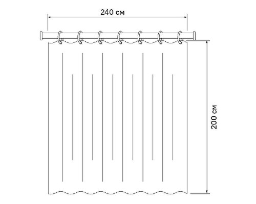 Шторка для ванны Iddis Base 240х200 BX03P18i11 Серо-голубая