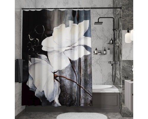 Шторка для ванны WasserKRAFT Ammer 180х200 SC-70102 Цветы