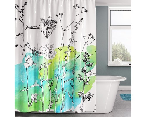 Шторка для ванны WasserKRAFT Dill 180х200 SC-39101 Полевые цветы