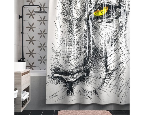 Шторка для ванны WasserKRAFT Isar 180х200 SC-73101 Животный