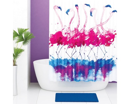 Шторка для ванны WasserKRAFT Lossa 180х200 SC-81101 Сине-розовая