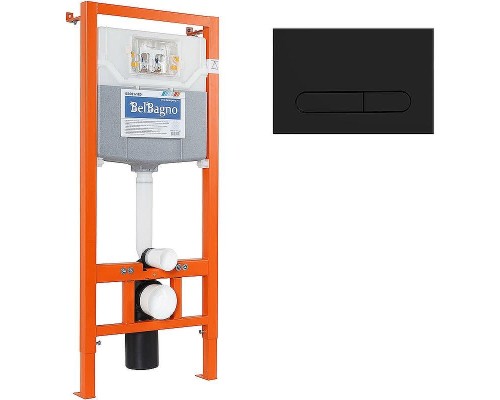 Инсталляция BelBagno BB001-120/BB007-PR-NERO.M с Черной матовой клавишей смыва