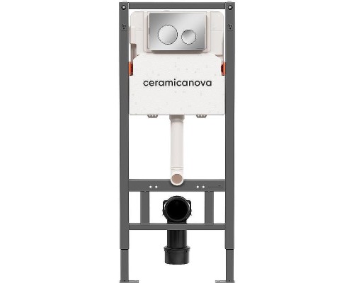 Инсталляция Ceramicanova Balance CN121001CH для унитаза с клавишей смыва Хром глянцевый