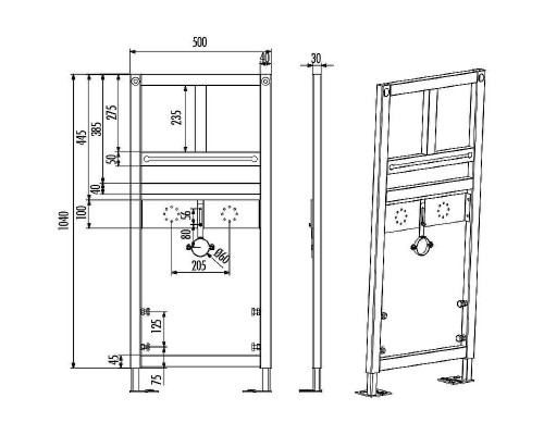 Инсталляция Creavit GLM100.01 для раковины Черная