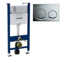 Инсталляция Geberit Alpha 458.233.21.1 для унитаза с клавишей смыва цвет Хром