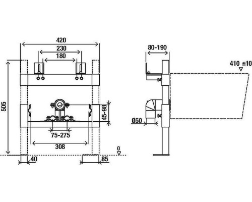 Инсталляция Jacob Delafon E73011-NF для биде цвет Серый