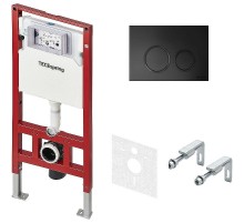 Инсталляция Tece Spring S955104 для унитаза с Черной матовой клавишей смыва
