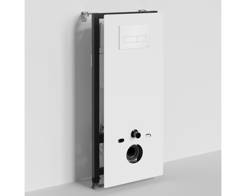 Инсталляция WasserKRAFT Abens 20TLT.010.ME.WH.WH03 для унитаза Белое стекло с Белой клавишей смыва