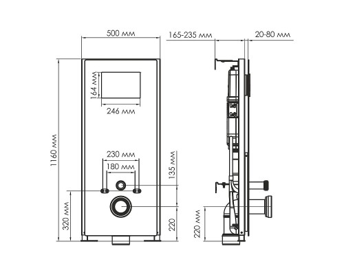 Инсталляция WasserKRAFT Abens 20TLT.010.ME.WH.CH04 для унитаза Белое стекло с клавишей смыва Хром