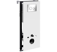 Инсталляция WasserKRAFT Abens 20TLT.010.ME.WH.CH01 для унитаза Белое стекло с клавишей смыва Хром