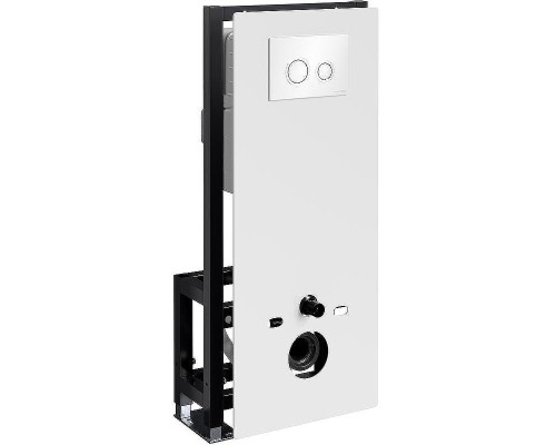 Инсталляция WasserKRAFT Glan 66TLT.010.ME.WH.WH01 для унитаза Белое стекло с Белой клавишей смыва