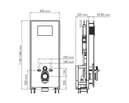 Инсталляция WasserKRAFT Glan 66TLT.010.ME.WH.CH03 для унитаза Белое стекло с клавишей смыва Хром