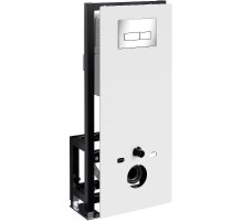 Инсталляция WasserKRAFT Glan 66TLT.010.ME.WH.CH03 для унитаза Белое стекло с клавишей смыва Хром