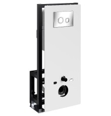 Инсталляция WasserKRAFT Glan 66TLT.010.ME.WH.CH01 для унитаза Белое стекло с клавишей смыва Хром