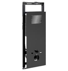 Инсталляция WasserKRAFT Salm 27TLT.010.ME.BL.PB04 для унитаза Черное стекло с клавишей смыва Черный глянец