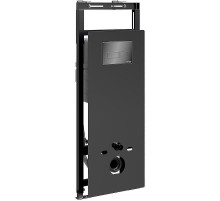 Инсталляция WasserKRAFT Salm 27TLT.010.ME.BL.PB03 для унитаза Черное стекло с клавишей смыва Черный глянец