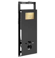 Инсталляция WasserKRAFT Salm 27TLT.010.ME.BL.MG04 для унитаза Черное стекло с клавишей смыва Золото матовое