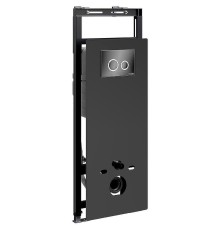 Инсталляция WasserKRAFT Salm 27TLT.010.ME.BL.PB01 для унитаза Черное стекло с Черной глянцевой клавишей смыва