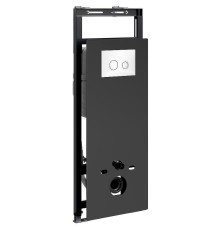 Инсталляция WasserKRAFT Salm 27TLT.010.ME.BL.WH01 для унитаза Черное стекло с Белой клавишей смыва