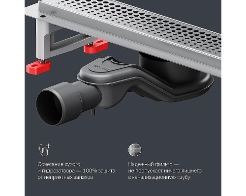 Душевой лоток AM.PM MasterFlow 40 W01SC-P11-040-01SB с решеткой Хром матовый Cut Gradient